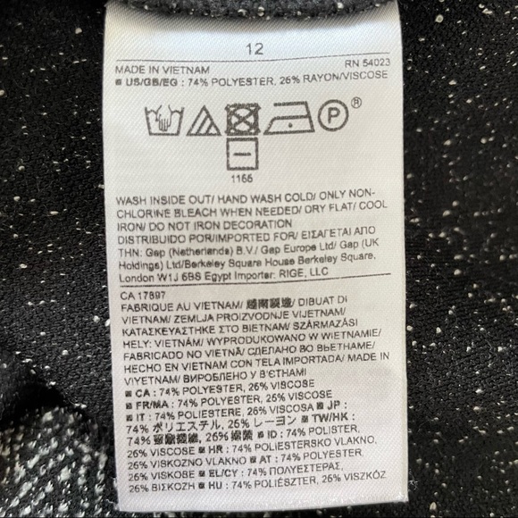 Banana Republic Sequin Herringbone Dark Gray Low Back Zipper Tank Size 12 - Picture 11 of 12